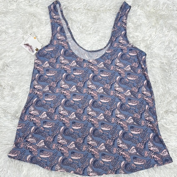 Jessica Simpson Pink and Blue Tank Top with Butterfly Pattern super soft - Picture 4 of 6
